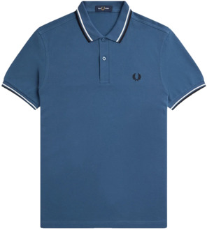 Fred Perry Slim Fit Twin Tipped Polo Fred Perry , Blue , Heren - 2Xl,Xl,L,M,S,Xs