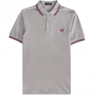 Fred Perry Slim Fit Twin Tipped Polo Fred Perry , Gray , Heren - 2Xl,3Xl