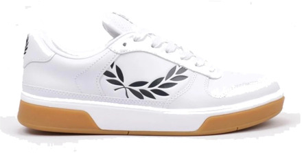 Fred Perry Sneaker van gestructureerd leer met lauwerkranslogo Fred Perry , White , Heren - 40 Eu,41 Eu,44 EU