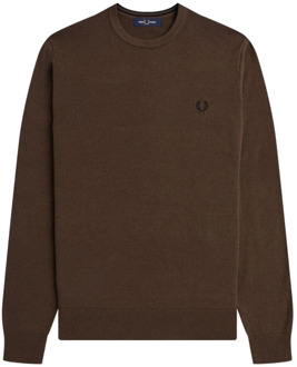 Fred Perry Sportieve Merino Wol Trui Fred Perry , Brown , Heren - 2Xl,Xl,L,M,S