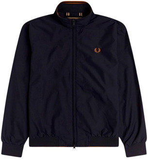Fred Perry Sportieve Nylon Jas Brentham Donkerblauw Fred Perry , Blue , Heren - XL