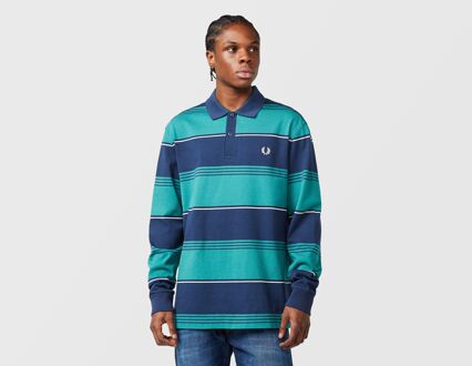 Fred Perry Striped Long Sleeve Polo, groen