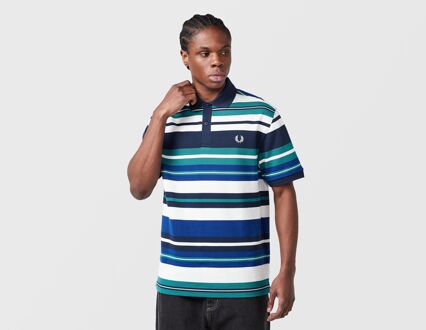 Fred Perry Striped Relaxed Polo Shirt, blauw