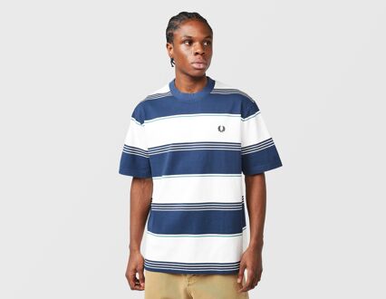 Fred Perry Striped Relaxed T-Shirt, blauw - L