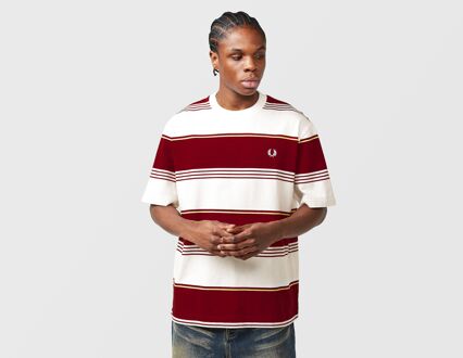 Fred Perry Striped Relaxed T-Shirt, rood