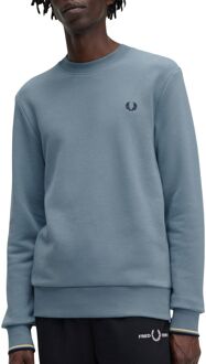 Fred Perry Sweater Logo Mid Blauw