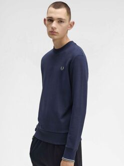 Fred Perry Sweater Logo Navy Donkerblauw - M