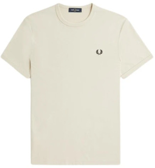 Fred Perry T-Shirts Fred Perry , Beige , Heren - 2Xl,Xl,L,M,S