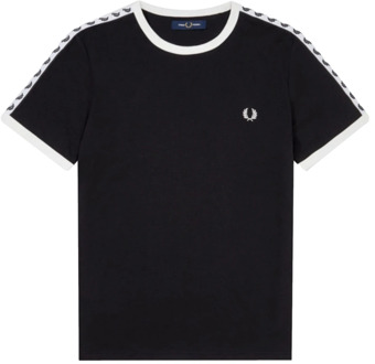 Fred Perry Taped Ringer  T-shirt - Mannen - zwart/wit