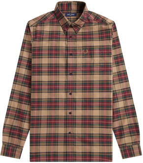 Fred Perry Tartan Oxford Overhemd Fred Perry , Brown , Heren - Xl,L,M