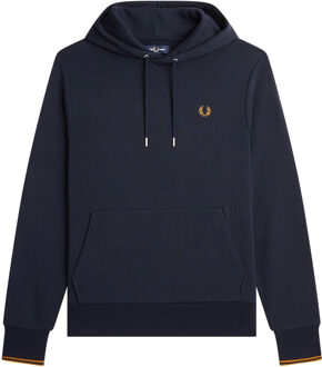 Fred Perry Tipped Hoodie Heren navy - bruin - L