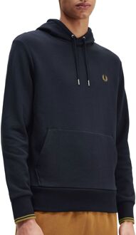 Fred Perry Tipped Hoodie Heren navy - bruin - L
