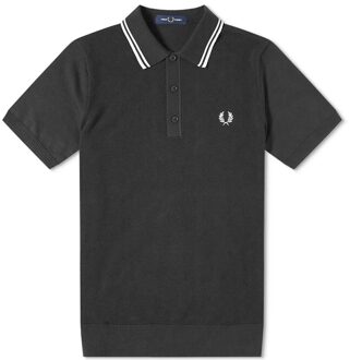 Fred Perry Twin Tipped Knitted Shirt - Polo Shirt Zwart
