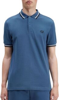 Fred Perry Twin Tipped Polo Heren blauw - wit - zwart - L