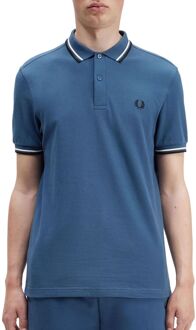 Fred Perry Twin Tipped Polo Heren blauw - wit - zwart - L