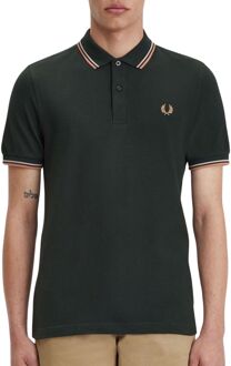 Fred Perry Twin Tipped Polo Heren donkergroen - oranje - grijs - M