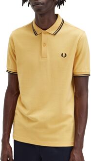 Fred Perry Twin Tipped Polo Heren geel - zwart - M