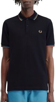 Fred Perry Twin Tipped Polo Heren navy - blauw - oranje - M