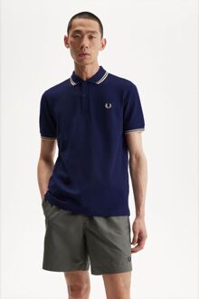 Fred Perry Twin Tipped Polo Heren navy - geel - S
