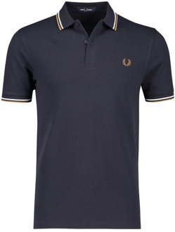 Fred Perry Twin Tipped Polo Heren navy - wit - bruin - S