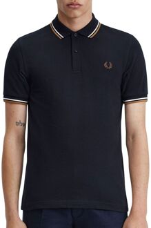 Fred Perry Twin Tipped Polo Heren navy - wit - bruin - S