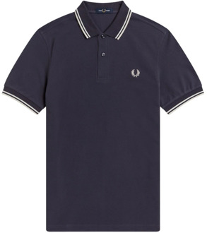 Fred Perry Twin Tipped Polo Heren navy - wit - XXL