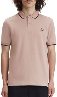 Fred Perry Twin Tipped Polo Heren roze - zwart - S