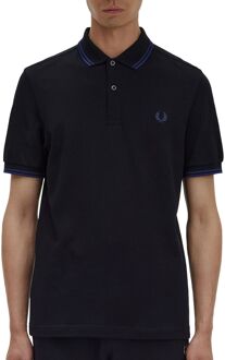 Fred Perry Twin Tipped Polo Heren zwart - blauw - XL