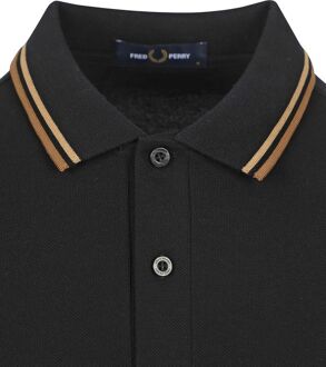 Fred Perry Twin Tipped Polo Heren zwart - bruin - S