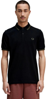 Fred Perry Twin Tipped Polo Heren zwart - groen - M