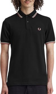 Fred Perry Twin Tipped Polo Heren zwart - wit - roze - M