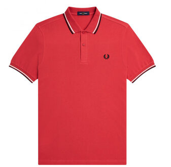 Fred Perry Twin Tipped Polo - Lichtrood Polo Shirt - M