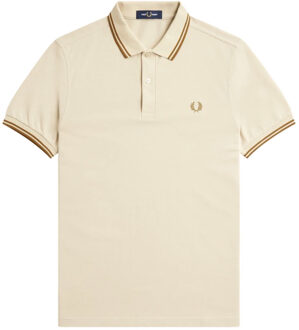 Fred Perry Twin Tipped Shirt - Beige Polo - L