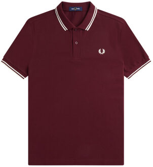Fred Perry Twin Tipped Shirt - Bordeauxrode Polo - 3XL