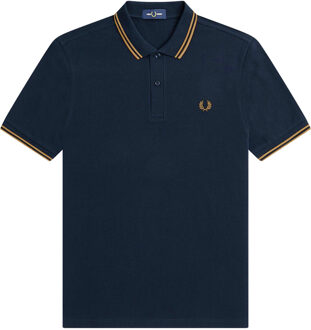 Fred Perry Twin Tipped Shirt - Donkerblauwe Polo Heren Navy - XXL