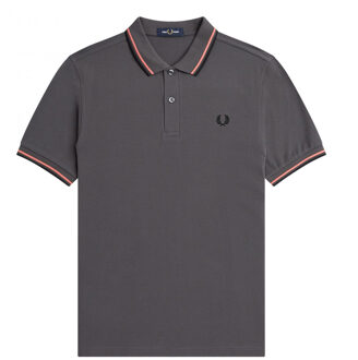 Fred Perry Twin Tipped Shirt - Grijs met Roze Polo - 3XL