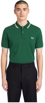 Fred Perry Twin Tipped Shirt - Groen - Heren - maat  S