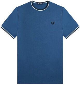 Fred Perry Twin Tipped Shirt Heren blauw - L