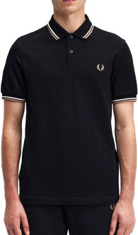 Fred Perry Twin Tipped Shirt - Klassiek Polo Shirt Zwart - M