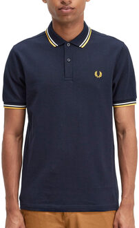 Fred Perry Twin Tipped Shirt - Navy polo met biesje