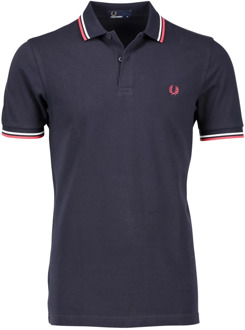 Fred Perry Twin Tipped Sportpolo casual - Maat L  - Mannen - navy/ wit/ rood