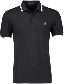 Fred Perry Twin Tipped Sportpolo casual - Maat M  - Mannen - zwart/ wit