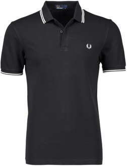 Fred Perry Twin Tipped Sportpolo casual - Maat S  - Mannen - zwart/ wit