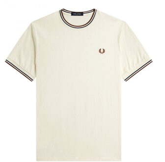 Fred Perry Twin Tipped T-Shirt - Beige T-Shirt - L