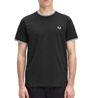 Fred Perry Twin Tipped T-Shirt - Herenshirt Zwart - 3XL