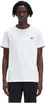 Fred Perry Twin Tipped  T-shirt - Mannen - wit /zwart