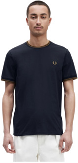 Fred Perry Twin Tipped T-Shirt - Navy T-Shirt Katoen - S