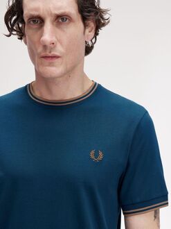 Fred Perry Twin Tipped T-shirt Petrol Donkergroen - L,M
