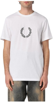 Fred Perry Wit Logo T-Shirt Fred Perry , White , Heren - 2Xl,Xl