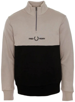 Fred Perry Zip Neck Sweatshirt van Fred Perry Fred Perry , Black , Heren